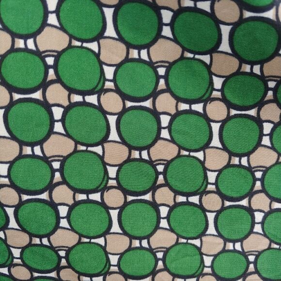 Paisley & Ivy Mod Green Tan Geometric Shift Dress - Picture 6 of 8